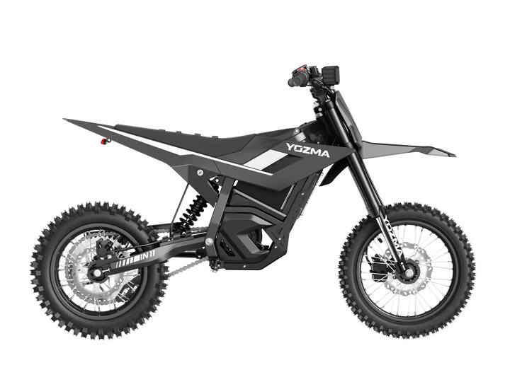 Black Yozma IN 11 electric dirt bike, side view